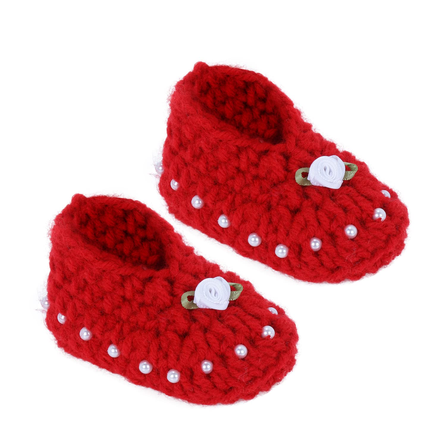 Crochet Woolen Newborn Baby Booties for Size 0-6 Months-image-15