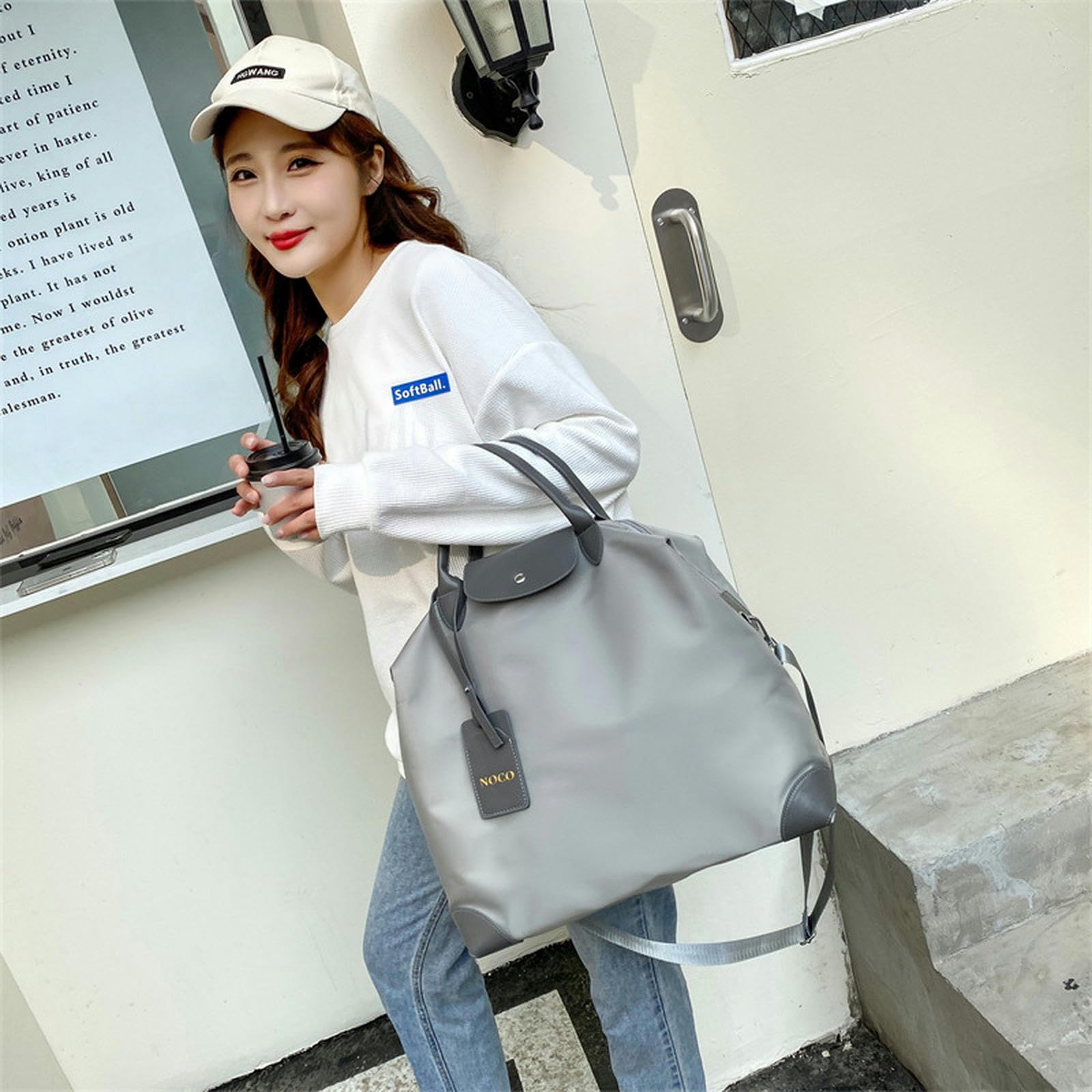 NOGRAX Schulrucksack Leichte Reisetasche Für Kurze Reisen Und Fitnessstudio Mit Großer Kapazität Handtasche Wochenendgepäck Duffle Beutel Frauen Yoga Fitness-Braun