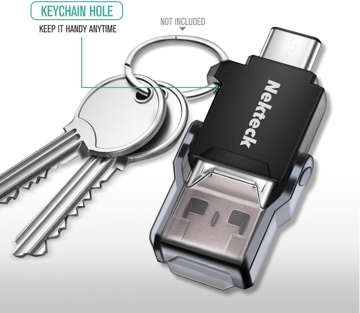 Nekteck USB Type C OTG Micro SD Card Reader with Additional Standard USB Port Connector (Micro SD Card is NOT Included) Samsung Galaxy Note 8 / S8/ S8 Plus, S9/ S9 Plus Pixel 2 More
