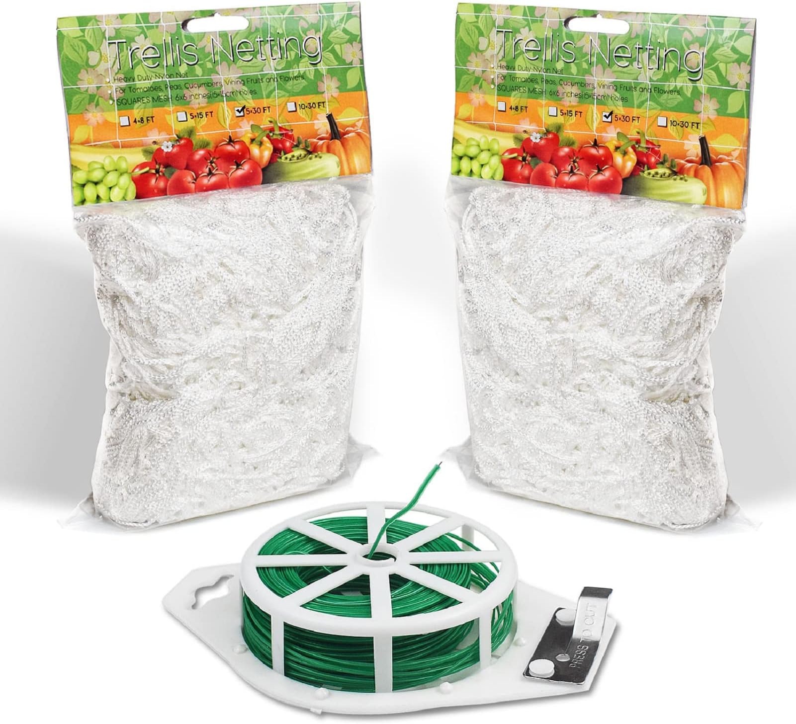 Trellis Netting for Climbing Plants Heavy-Duty Polyester Garden Netting Plant Support Vine Climbing Hydroponics (5 * 30ft)