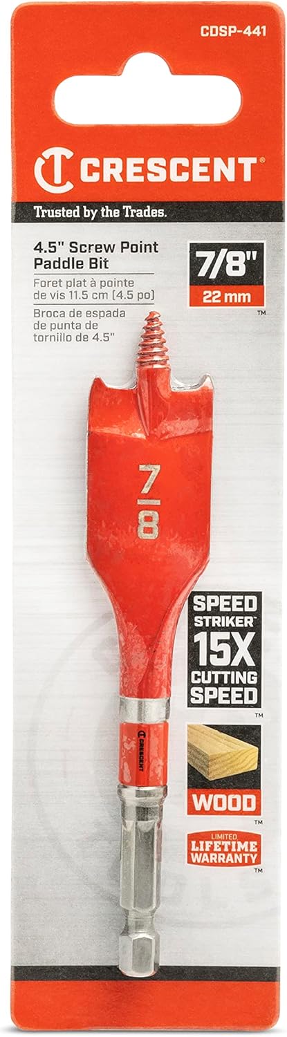Crescent Screw Point Spade Drill Bit | 4" x 7/8" | CDSP-441