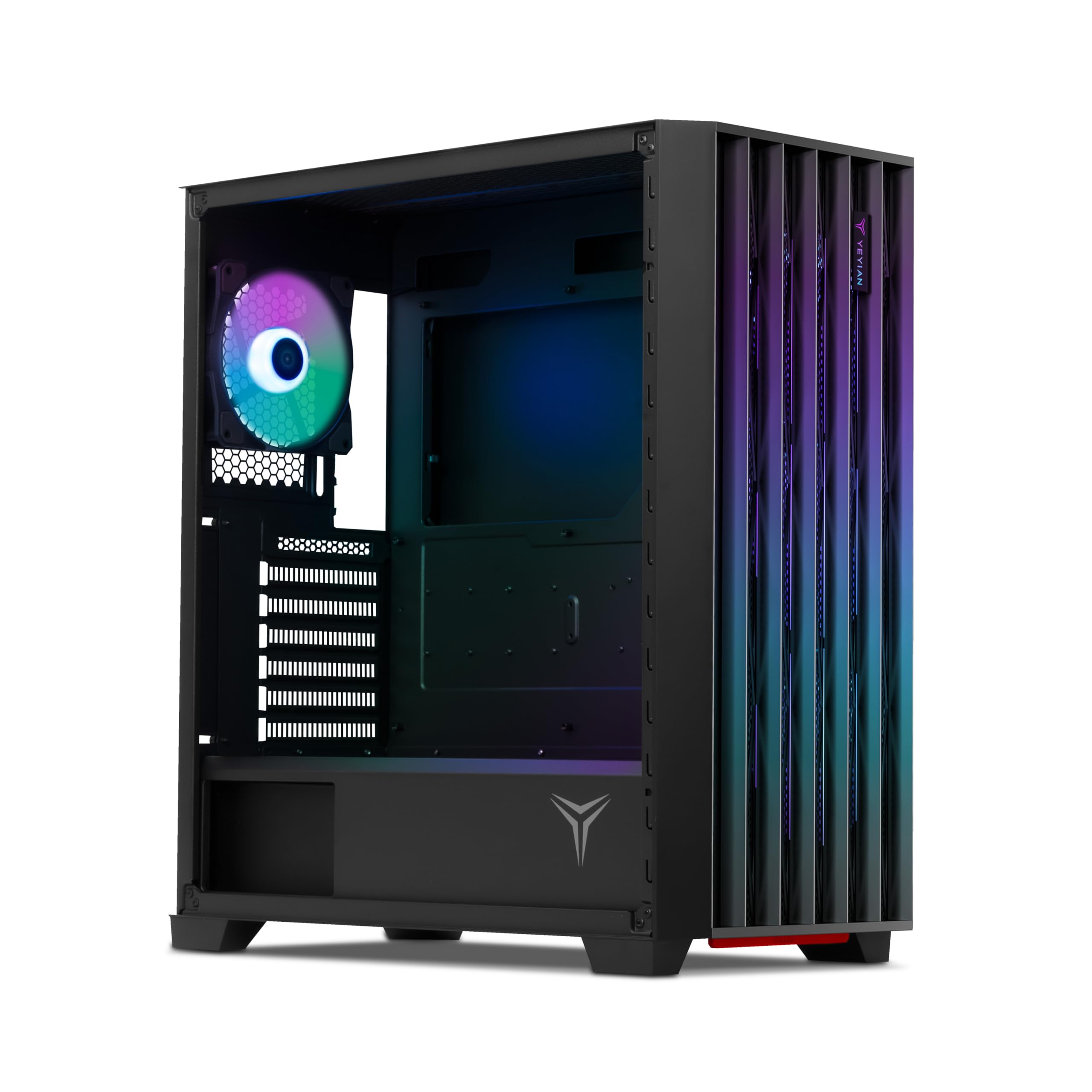 YEYIAN Phoenix Gamer PC Case | Mid Tower | ATX, M-ATX, ITX | Pannello Frontale Indirizzabile | Pannello Maglia di Ferro | 4 Ventole ARGB PWM | 3 Anteriori 1 Posteriore 120mm | CPU 170mm | GPU 400mm