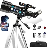 Vista 18 de Telescopio para Astronomía de Adultos, apertura de 70 mm y longitud focal de 400 mm, telescopio astronómico portátil para principiantes mayores de 8