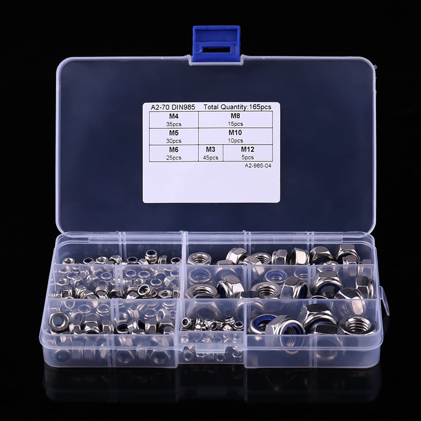 Set Dadi Autobloccanti Esagonali In Rame E Ottone - M4 M5 M6 M8 M10 M12, Con Inserti In Nylon (10 Pezzi M4)
