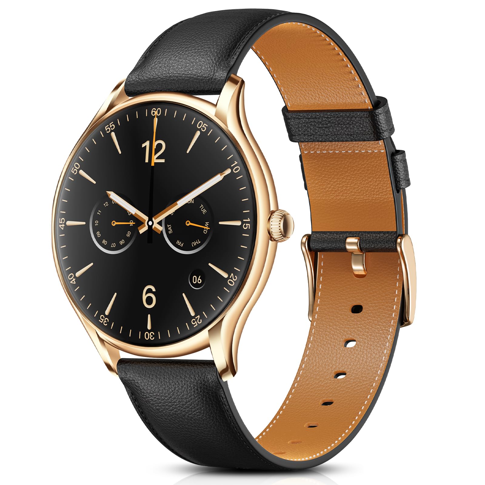 Reloj Inteligente Mujer con Pantalla AMOLED 1,43" Smartwatch Deportivo Impermeable IP68, Monitor Sueño/SpO2/Ciclo Menstrual, 120+ Modos Deporte, Diseño Ultra Delgado Elegante (Oro Rosa/Negro)