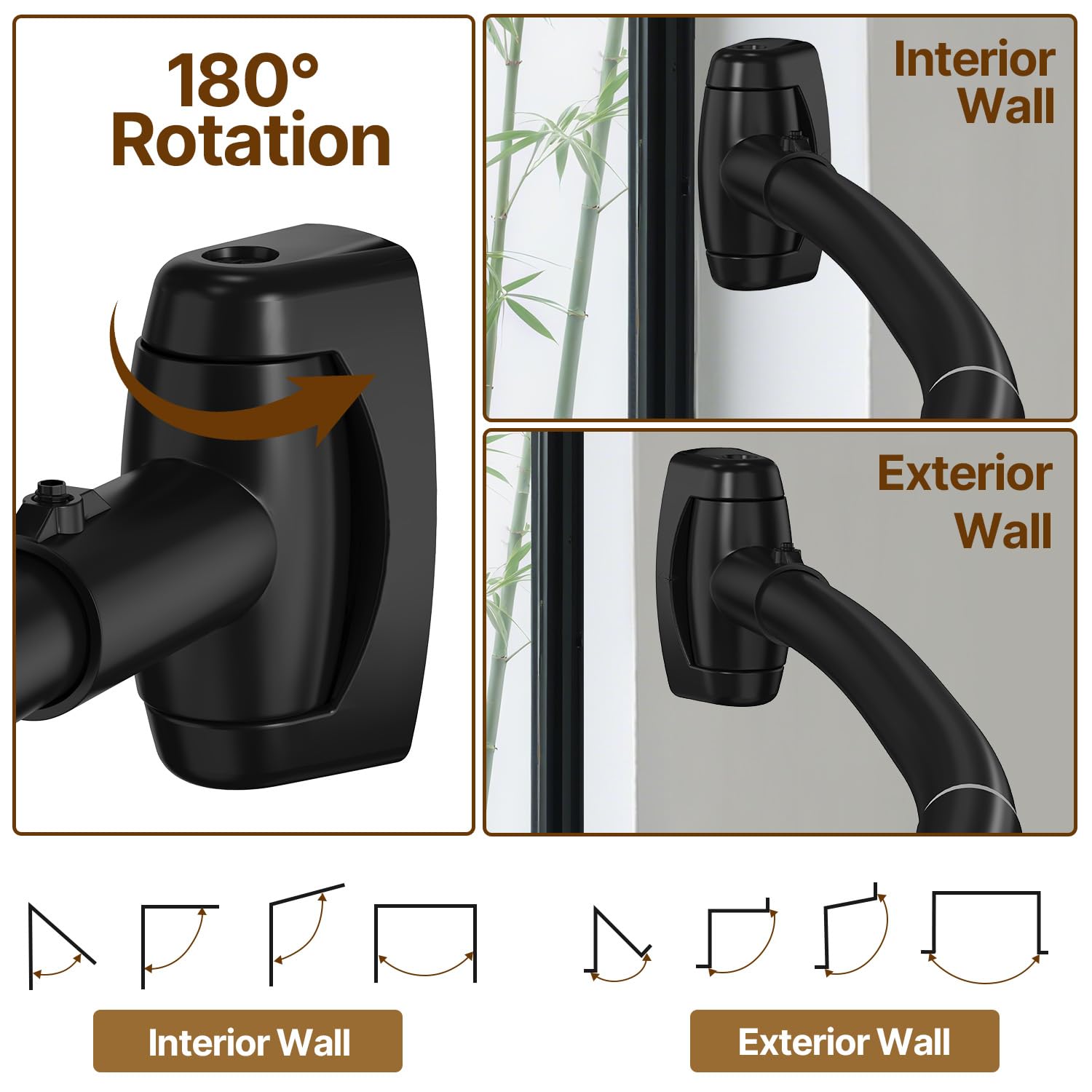 TOPROD Tringle à rideau de douche incurvée de 122 à 183 cm - Barres de douche rondes réglables