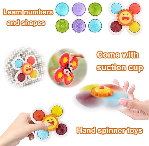 Miniatura 6 de Juguetes giratorios de ventosa para bebé - Juguetes giratorios de ventosa con ventosa para baño, juguetes giratorios de ventana, juguetes giratorios