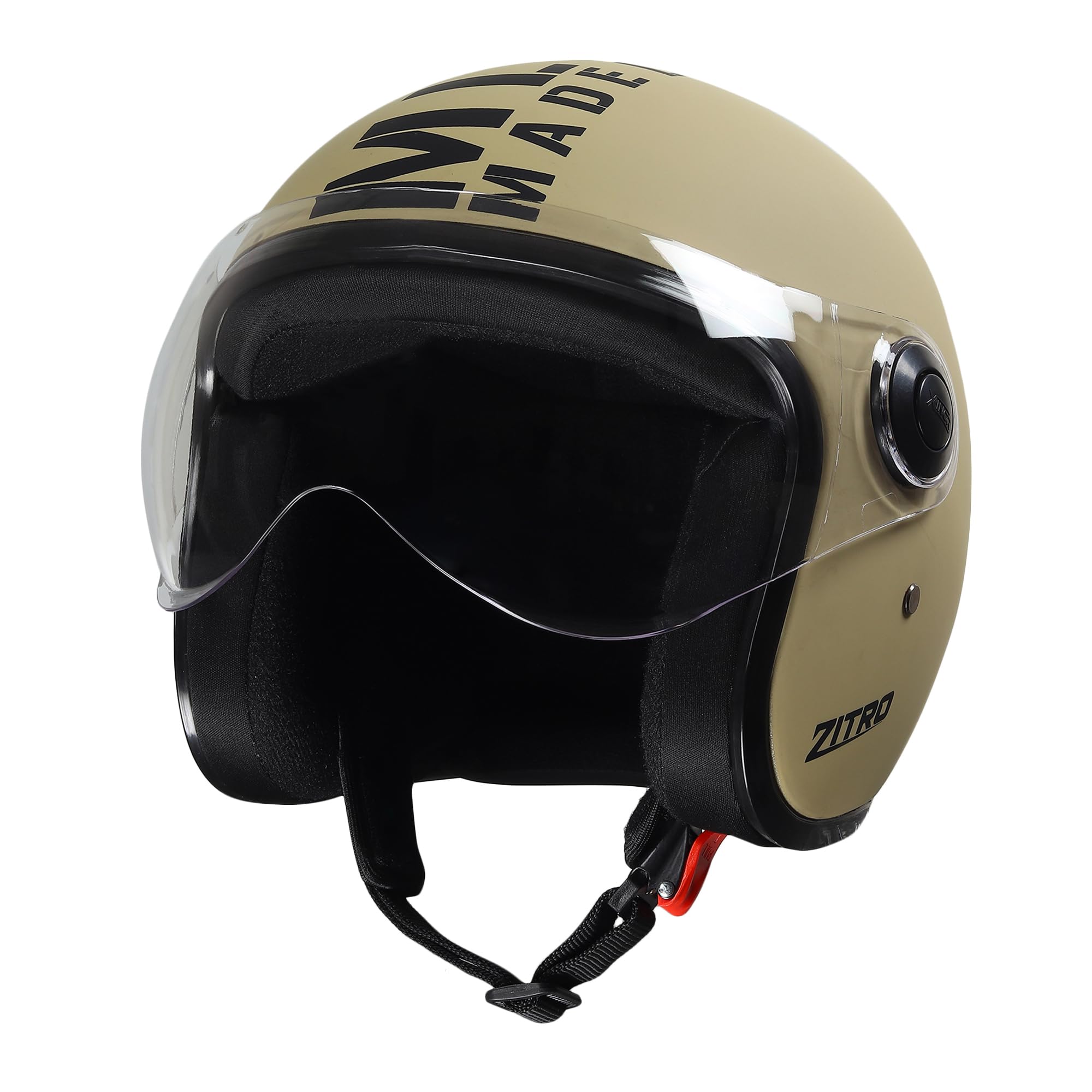 Zitro Open Face Motorcycle Helmet with Clear Visor | ISI Certified Size 580mm (M) | Two Wheeler Helmet-image-20