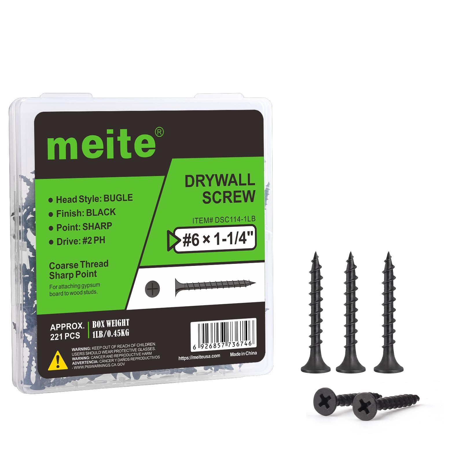 Meite Drywall Screws #8 - 2-1/2" - 93 Count -7 Meite Drywall Screws #8 - 2-1/2" - 93 Count -7