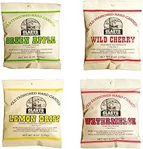 Claeys Old Fashioned Hard Candy - Variety 4 Pack - Apple, Cherry, Lemon, and Watermelon - Since 1919