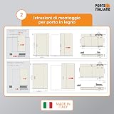 PORTE ITALIANE SLIDING DOOR TRACK, Invisible Magical 1200 for External Sliding Door Wood Wall, Kit includes Track, Wheels, Bottom Guide, Up to 1200mm, Modern Style - 6