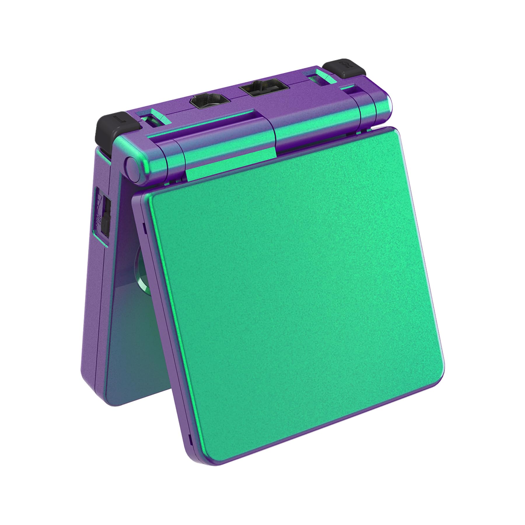 eXtremeRate Cover Scocca Ricambio per Gameboy Advance SP,Custodia Tasti Pulsanti Kit per GBA SP Console-Compatibile con IPS&Standard LCD(Non Include Console&IPS Schermo)-Camaleonte Verde Viola