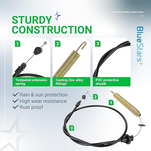 Miniatura 3 de BlueStars 175067 169676 - Cable de embrague de cubierta, compatible con cortacéspedes Craftsman LT1000 LT2000 DLT 3000 AYP Husqvarna Poulan Ryobi de