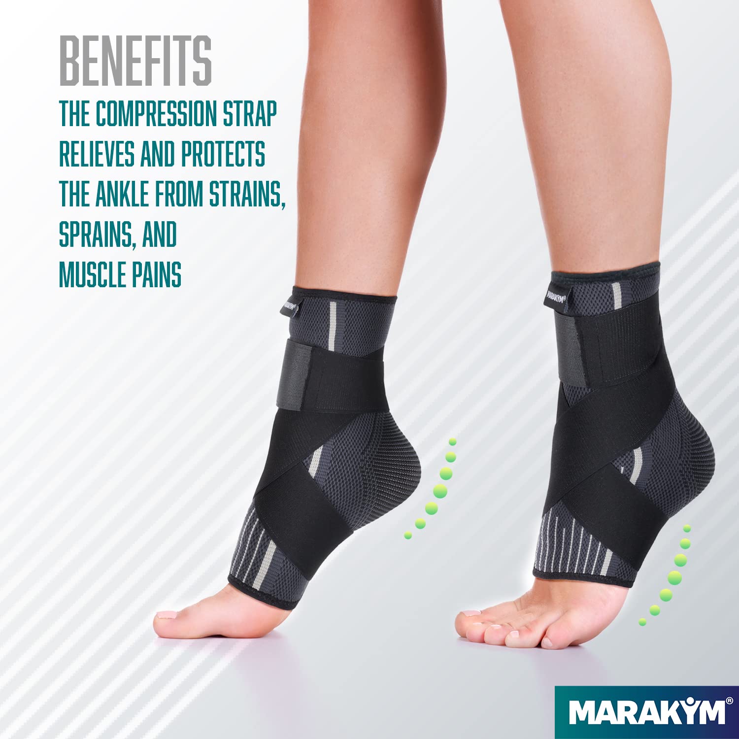 Premium Compression Calcetines para hombres y mujeres - Envoltura médica de compresión para el tobillo - Mangas de soporte para la prevención de lesiones y el alivio del dolor - Paquete de 2