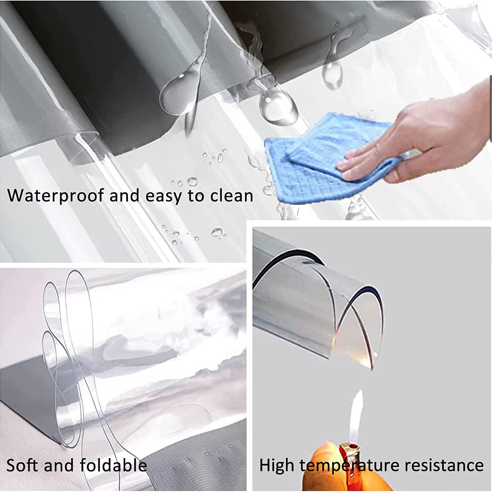 Tettoia trasparente per esterni, pannelli laterali impermeabili in PVC da 0,5 mm con porta personalizzabile per veranda, gazebo, patio, resistente alle intemperie