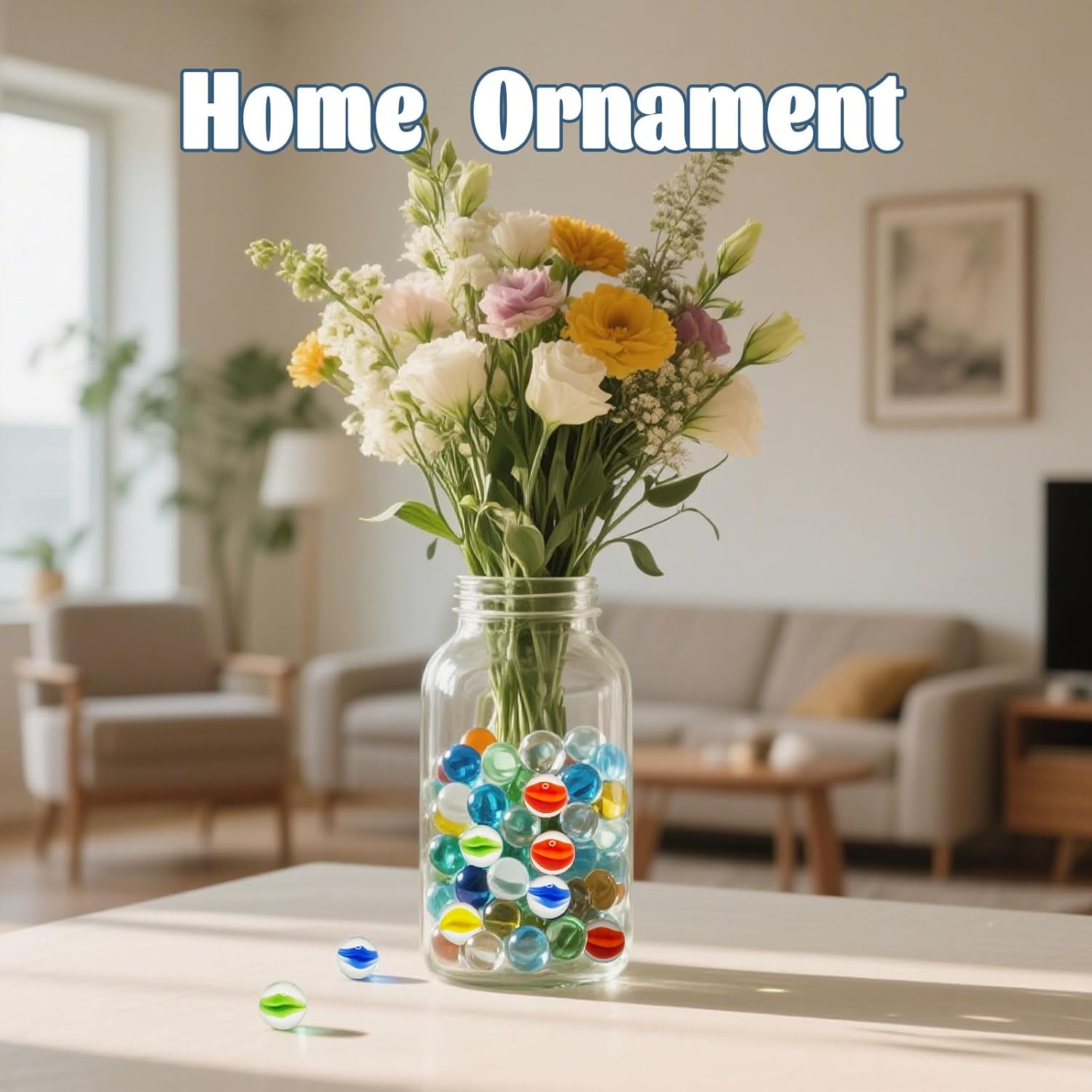 VEALIZUU 1000 PCS Marbles Bulk, 0.63 Inch Cat Eye Marbles with 6 Colors for DIY Home Decoration Gift Chinese Checkers Game Retro Game