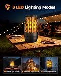 Haut-parleurs extérieurs Bluetooth étanche IPX6 avec lumières de flamme, Cadeaux Gadget pour les hommes/femmes, Son stéréo HD, BT 5.3 Multi-sync à 100 Haut-parleurs, haut-parleur sans fil portable pour Patio (Black Gray)