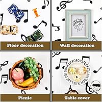 Vista 5 de Mantel de plástico con notas musicales de 108 x 54 pulgadas, desechable, para decoración de fiesta de cumpleaños (2 piezas)