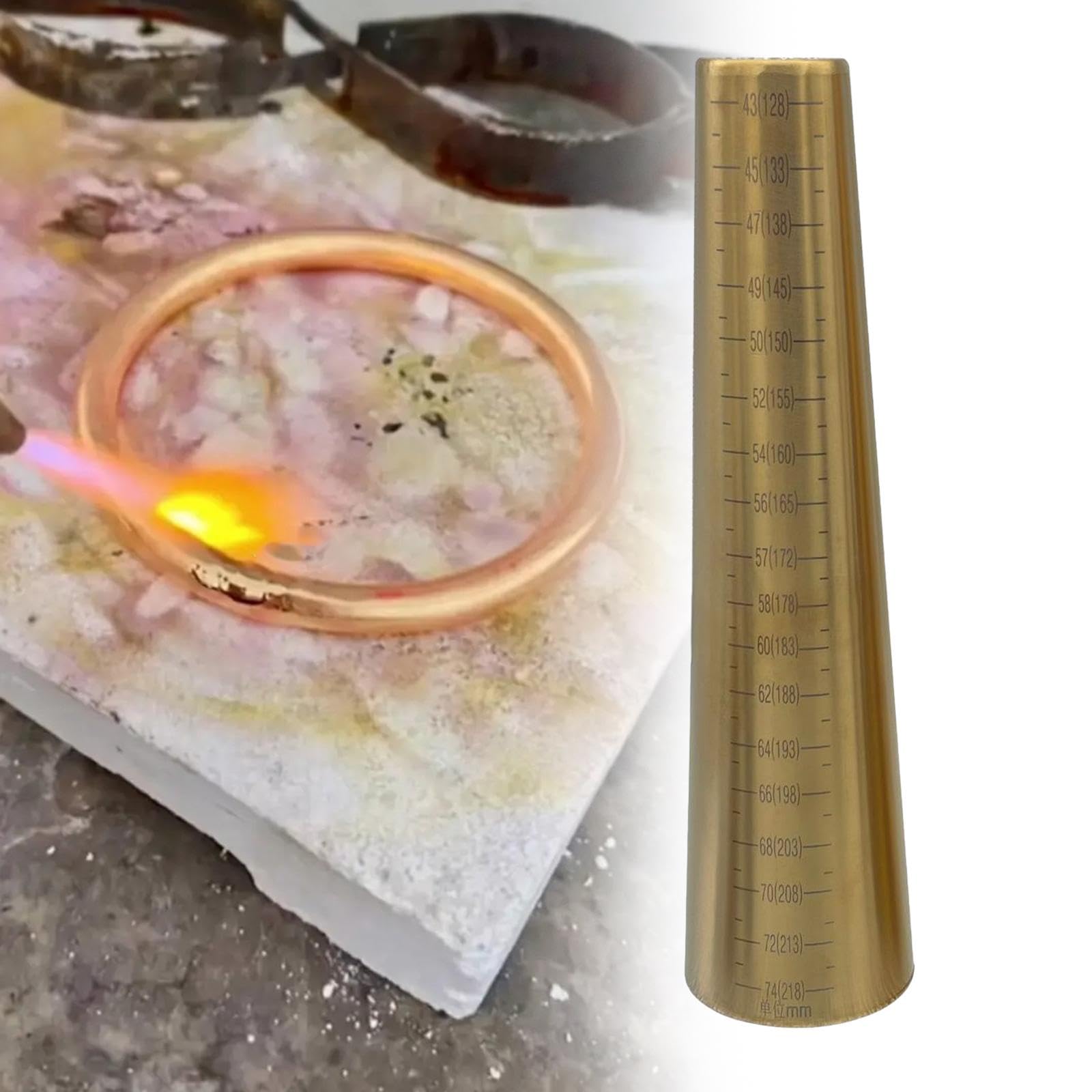Bracelet Bangle Sizer Schmuck Reparatur Werkzeug Metall Formungswerkzeug mit Skala für Männer Frauen Schmuckherstellung Handwerksarbeiten, Kupferrund