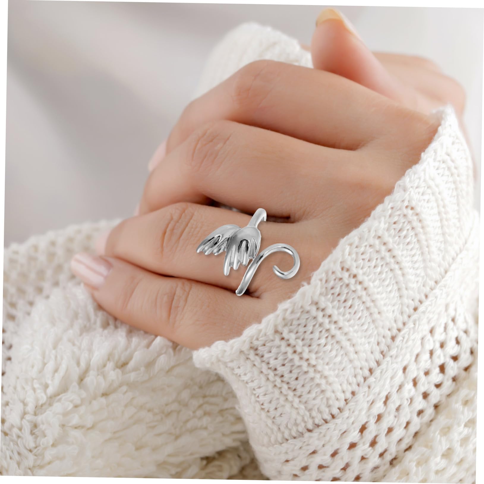 Lot 10 Anneaux Guide-Fil Tricot & Crochet Réglables – Anneaux Tension Doigt Avec Strass – Accessoire Tricotage Ergonomique