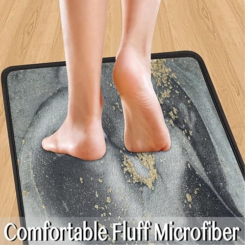 Miniatura 5 de Tapete de cocina acolchado con textura de graffiti de mármol, antifatiga, juego de 2 piezas, duradero, resistente a las manchas, parte inferior