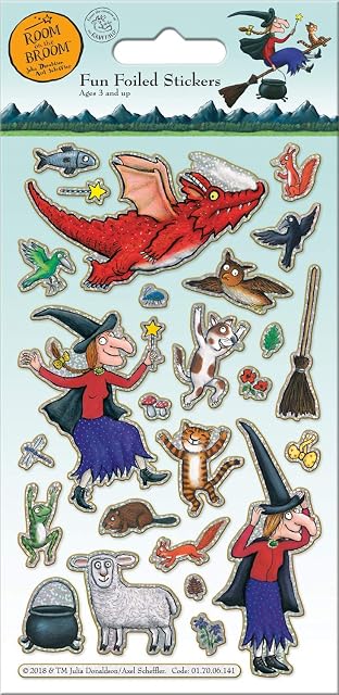 Paper Projects 01.70.06.141 Room On The Broom - Paquete de pegatinas reutilizables (19,5 x 9,5 cm)