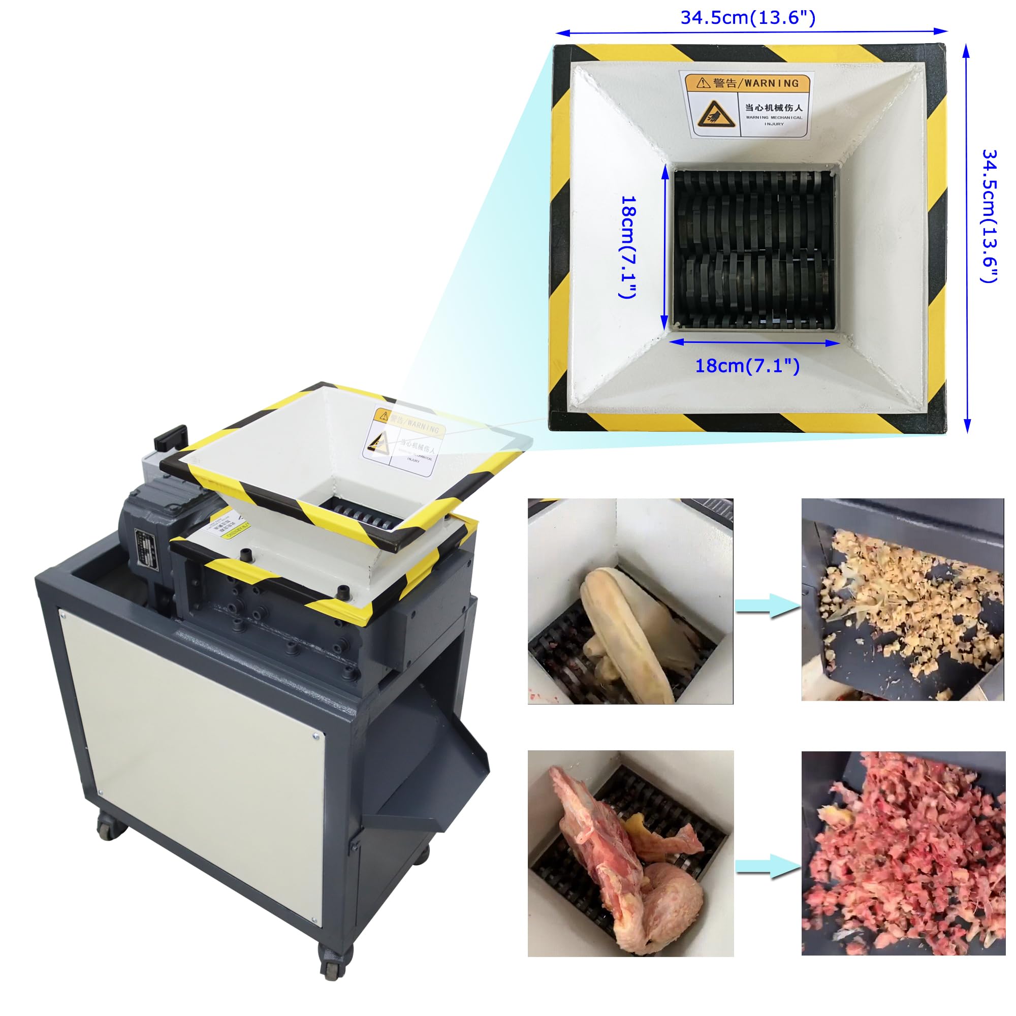 HQHAOTWU Electric Biaxial Crushing Machine Shear Shredding Machine for Metal Plastic Garbage Paperboard Waste 220V