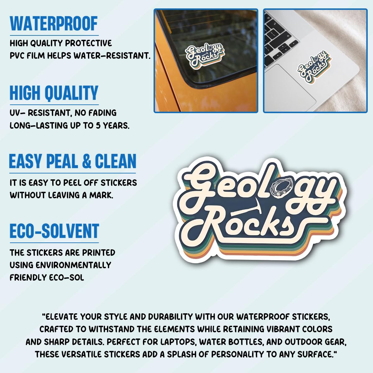 3 adesivi divertenti con scritta in lingua inglese "Sorry I'm Late I Saw A Rock", geologo, geologo, paleontologo, per collezionisti, rockhound, per laptop, bottiglia d'acqua, telefono, casco, elmetto