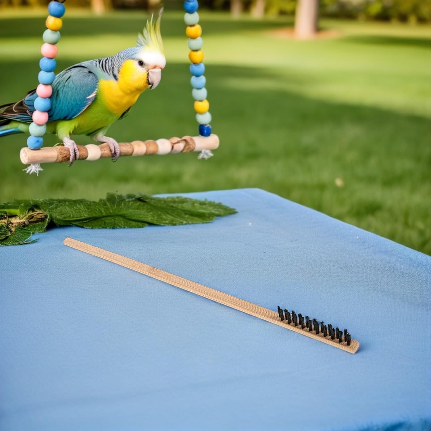 YARNOW Bird Cage Cleaning Kit for Routine Bird Cleaning Supplies Tasks 8pcs with Protective Soft Brush and Lightweight Wooden Handle for Removing Tough Stains and Bunny Cage Maintenance