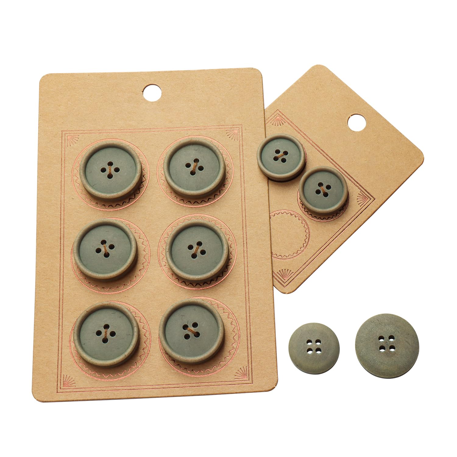 Boutons écologiques haut de gamme INOTIONSTYLE ATCK00002K vert olive 4 trous pour gilet