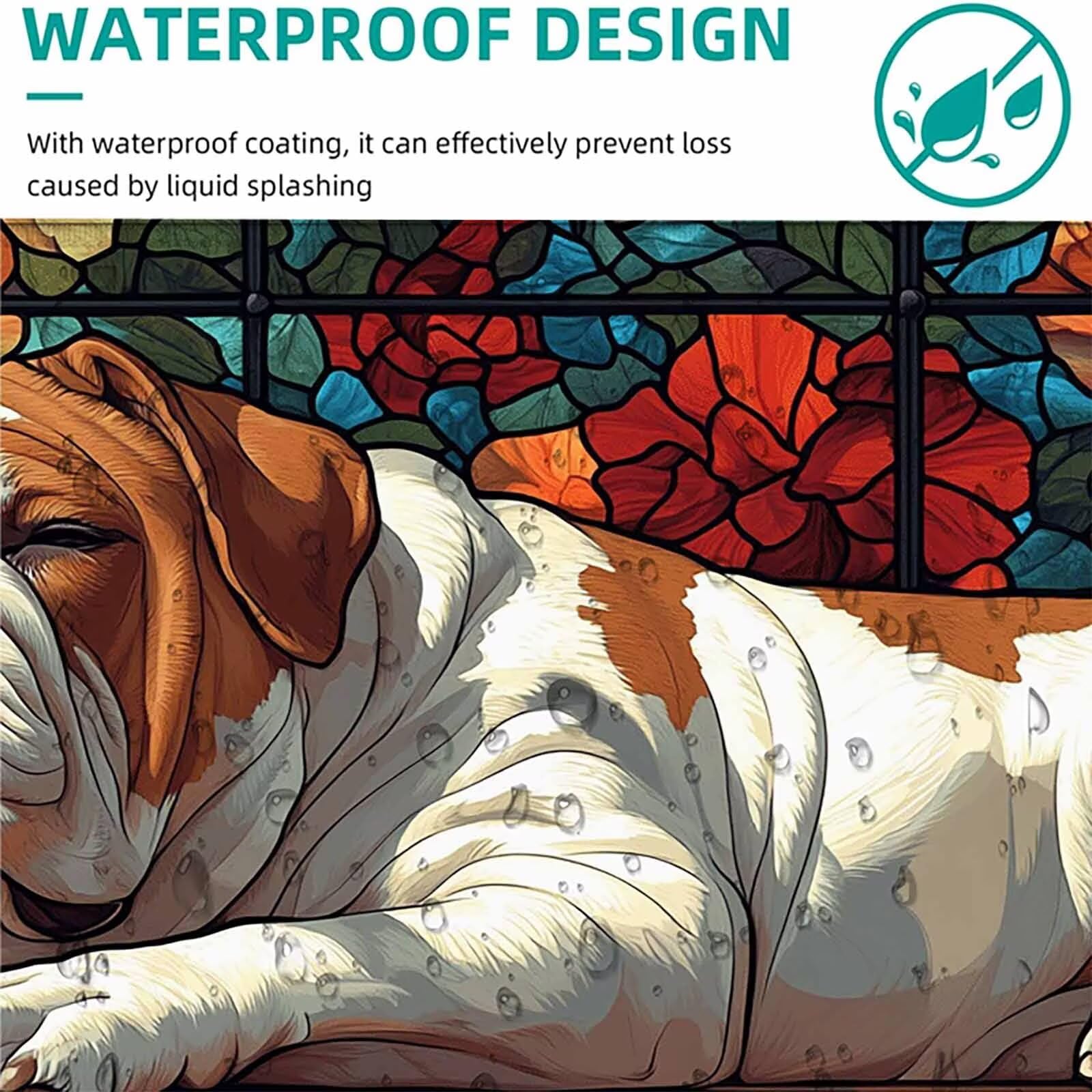 Żółta podkładka pod mysz XXL 1200 x 600 mm, wodoodporna podkładka pod mysz wzór psa szyte krawędzie design akcesoria biurowe antypoślizgowa gumowa podstawa powierzchnia dla graczy, biurko -hjw25063D