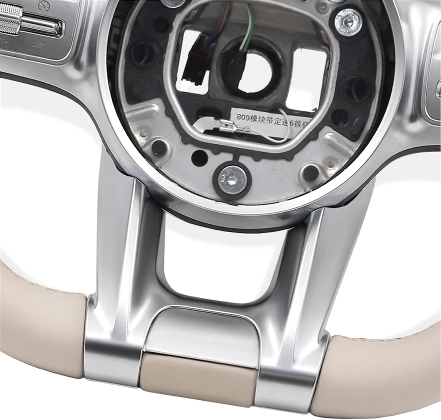 Beige Steering Wheel For Benz AMG W205 W204 W166 W212 W213 W222 Class Cls Glc Gle Gls Gla Glk Slc Car Accessories(Without button)