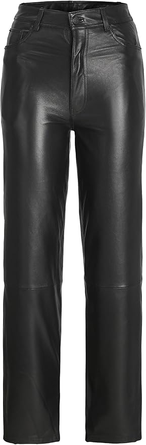 Pantaloni In Pelle Jack & Jones Jxgrace Straight - Taglia M Nero - Foto 7