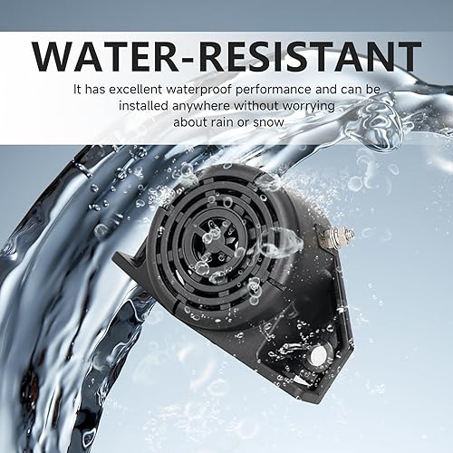 Miniatura 5 de FARBIN Alarma de respaldo para camión, 105 dB, 12 V-48 V, bocina inversa BIBI, timbre de advertencia, sirena de advertencia, impermeable,