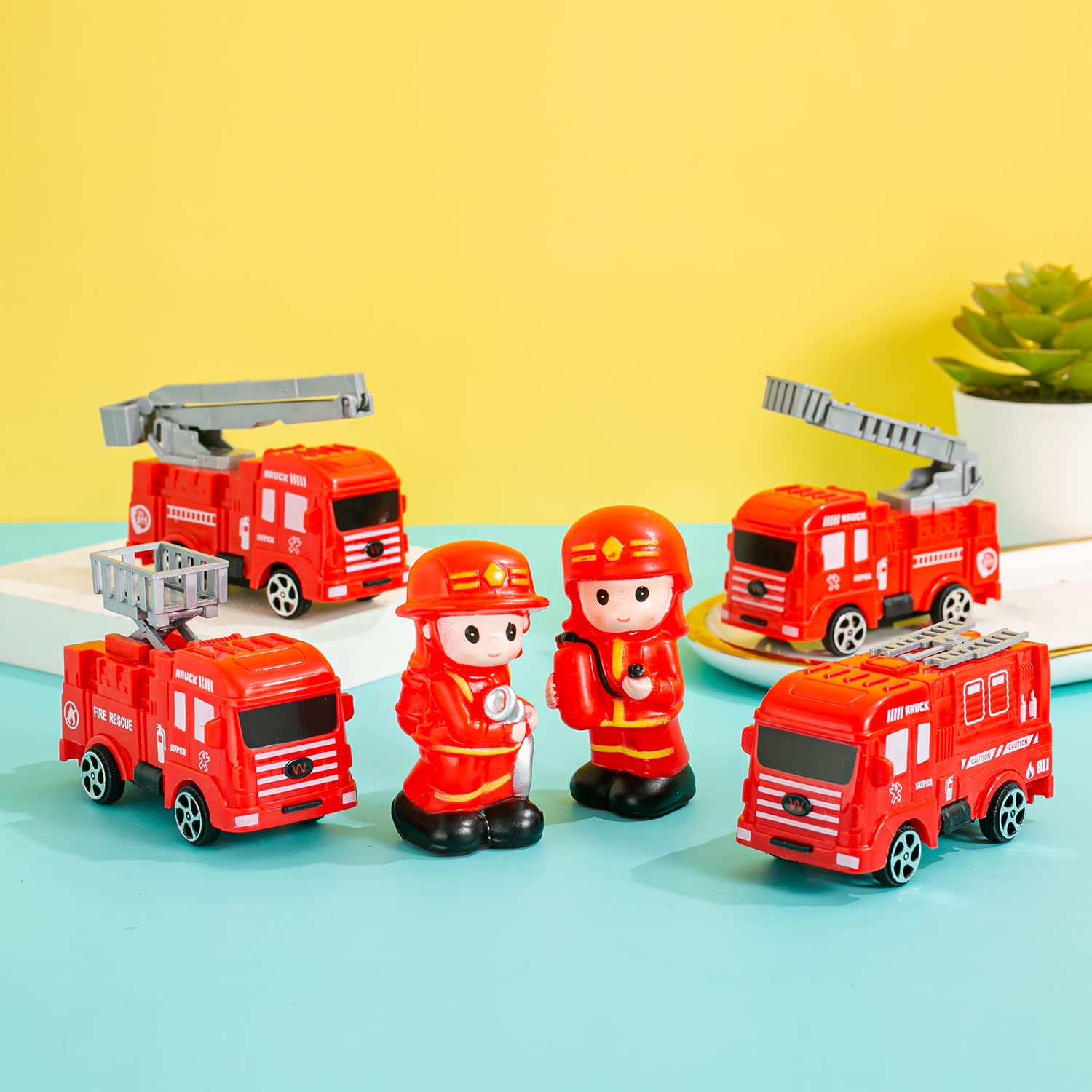 9 Décorations D'anniversaire Pompier - Toppers Gâteau Et Cupcakes Camion De Pompiers | Pour Fête Enfant