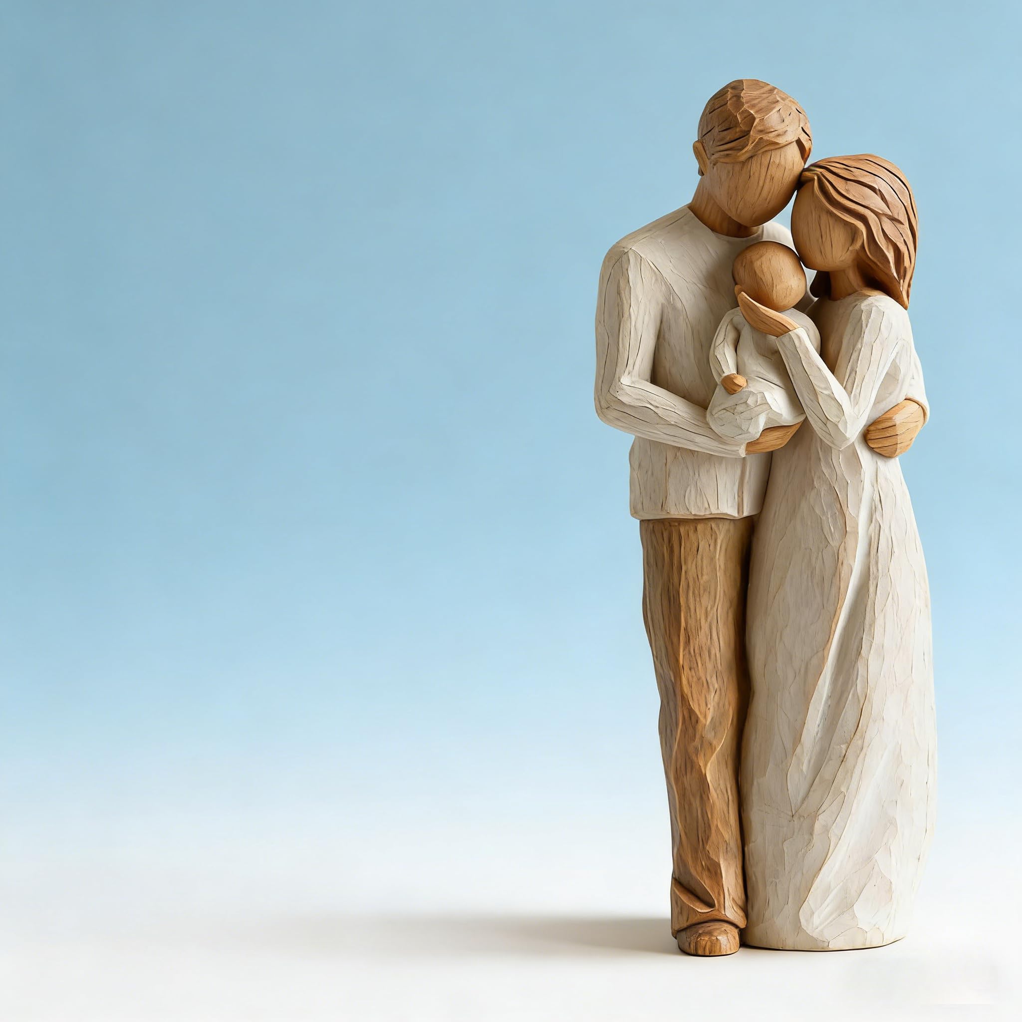Scultura familiare, figurine ornamentali, una famiglia di 3 genitori e figli in resina, figurine da collezione, mini statua da tavolo, regali per la decorazione della casa per anniversario