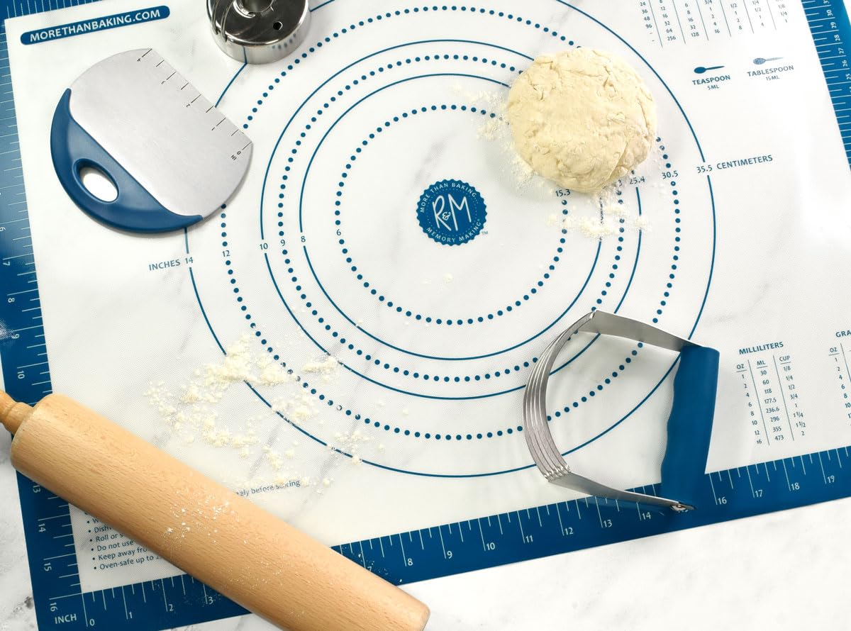 R & M International 2801 Backmatte aus Silikon, 61 x 45,7 cm, mit Maßen für Kuchen und Gebäck, 45,7 x 61 cm, mehrfarbig