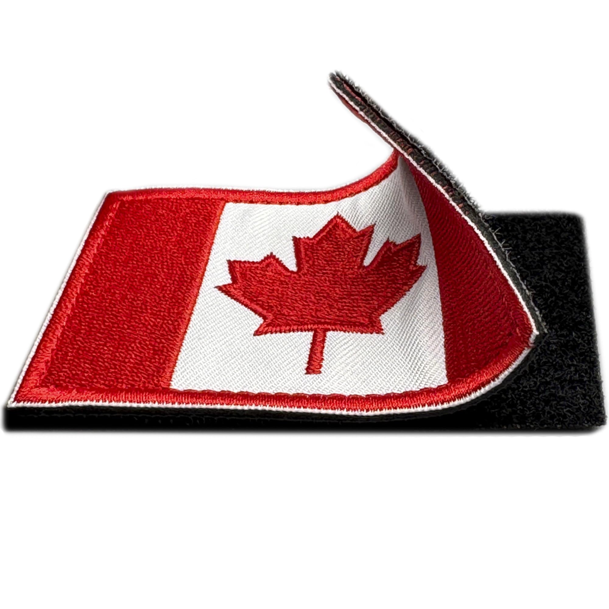 Patch Canada Scratch Bandiera Canadese Ricamato | Stemma Militare Foglia di Acero | Rosso Bianco 8x5 cm