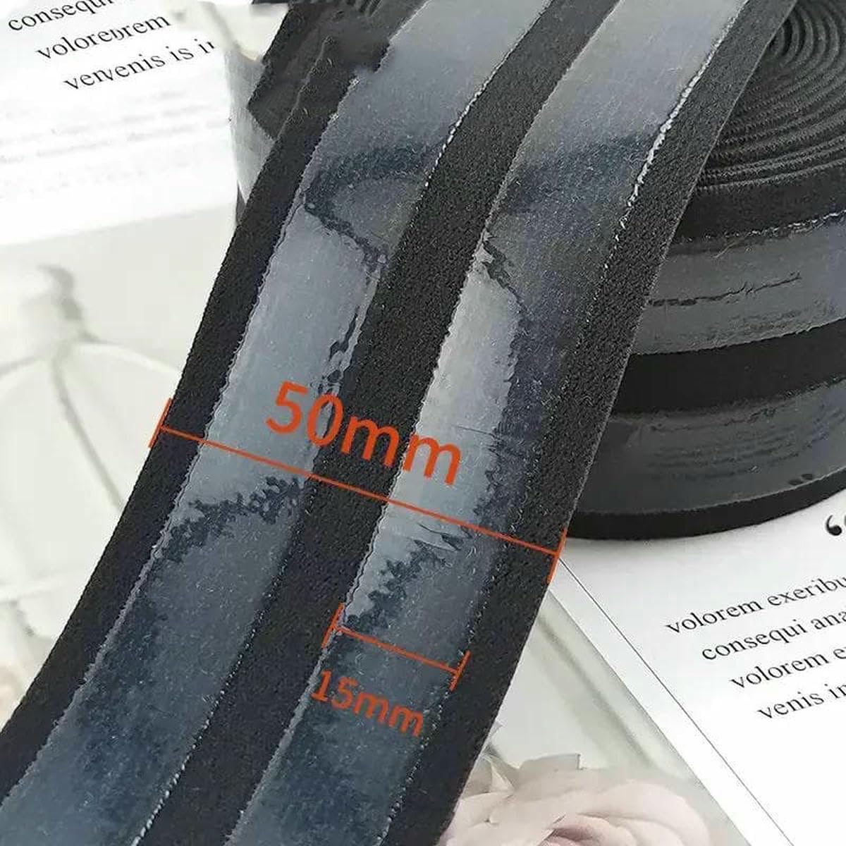 Elastyczna taśma nylonowa, Sewing Elastic Band Nylon 50mm Multicolor 1-5 Meters(Black 50mm,4.0meters)