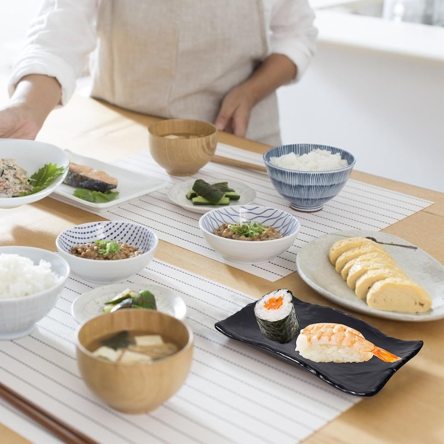 Japanese Style Sushi Plate and Serving Tray Medium Black Melamine Sushi Dish for Home Dining and Bbq Japanese Food Presentation Plate and Sashimi