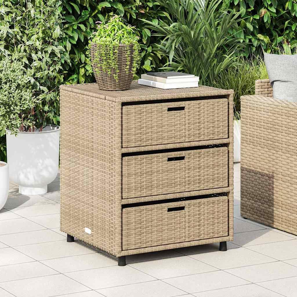 Armoire de jardin en rotin synthétique pour rangement terrasse et balcon