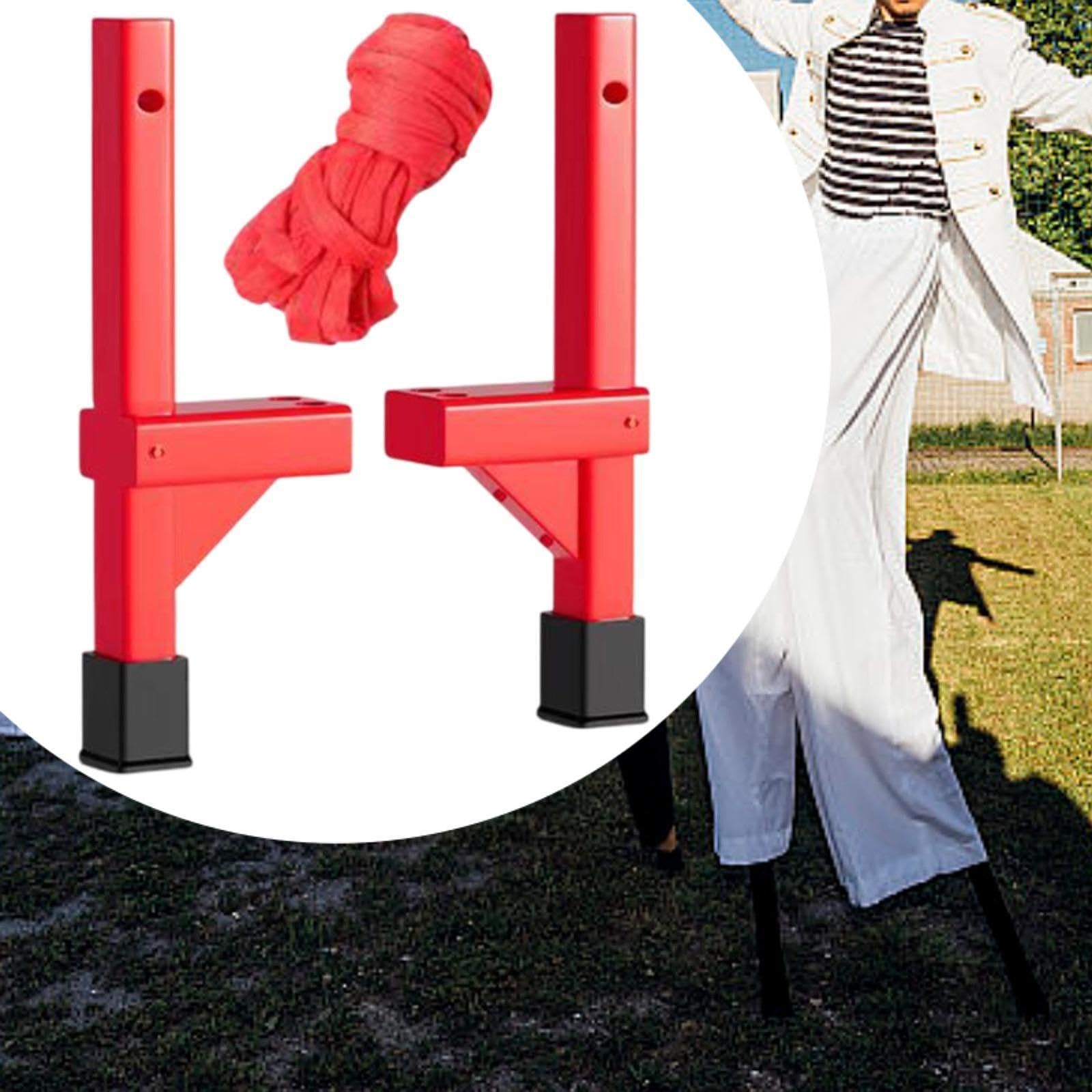 Colcolo 2 Stück Holzstelzen Kinder Cosplay Rollenspiel Stelzen Aus Massivholz mit Antirutschabdeckung für Theaterproben Straßenfeste Anime Expo Volkstanz, Rot, 50cm