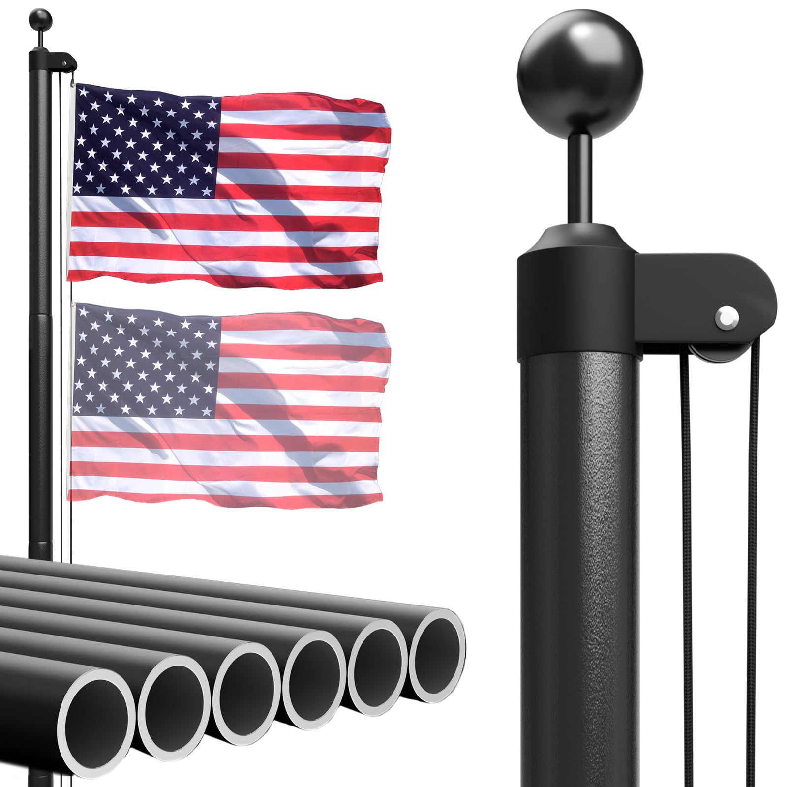 Amazon.com : TOCRETOARE Heavy Duty Flag Pole, 25FT 12 Gauge