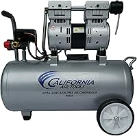 California Air Tools 8010A Ultra Quiet 1.0 HP Oil-Free Air Compressor, 8 Gal Aluminum Tank, 60 dBA, Wheels, 3000+ Hour Life