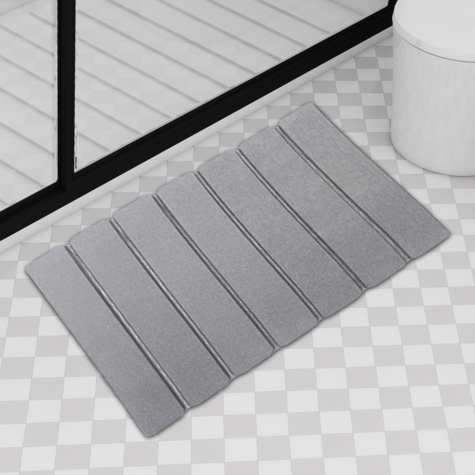 Grand Tapis de Salle de Bain en Pierre – Tapis de Salle de Bain en Pierre | séchage Rapide | Multifonctionnel pour Alimentation des Animaux de Compagnie, Sol antidérapant pour Cuisine,