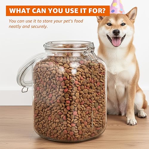 Vista 9 de Paquete de 2 tarros cuadrados de boca súper ancha de 1.1 galones, con marcas de medición, tapas a prueba de fugas para despensa de cocina