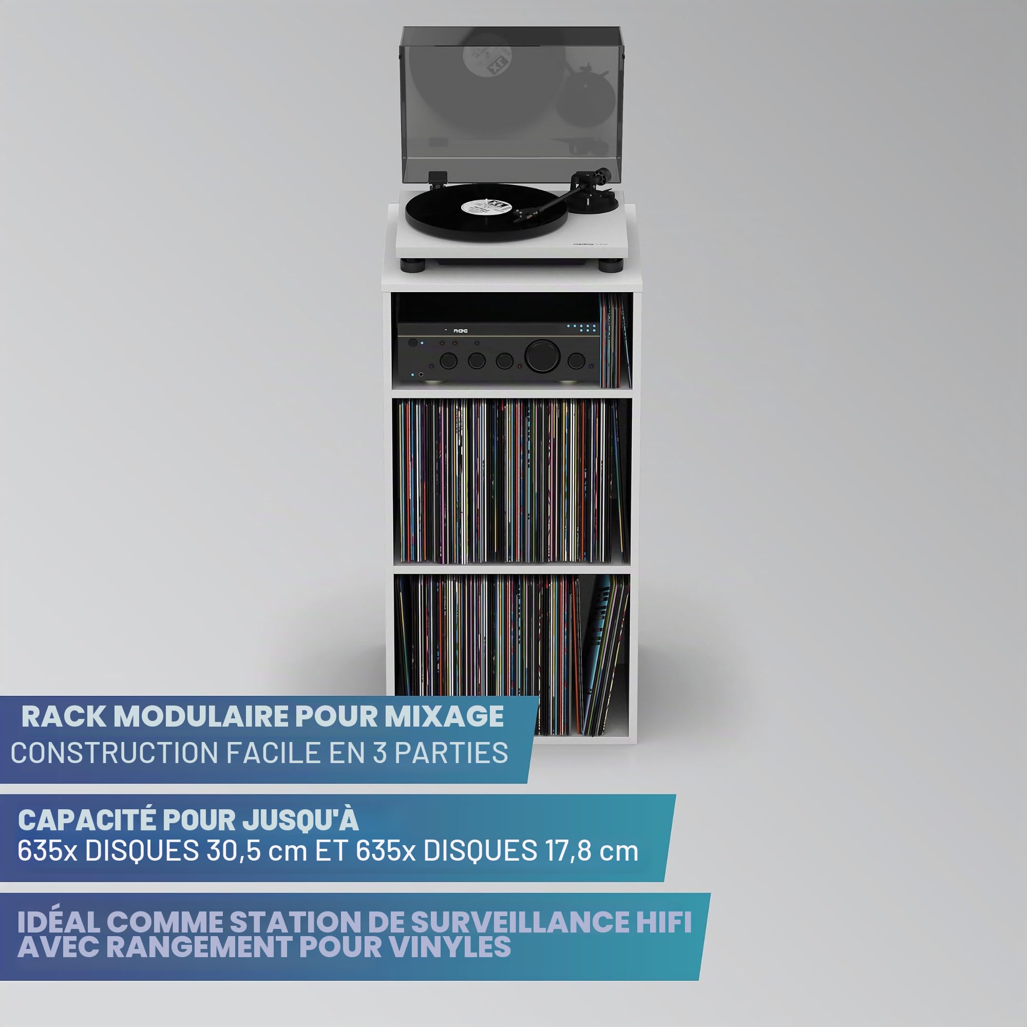 Glorious Modular Mix Rack White - Rangement pour vinyle