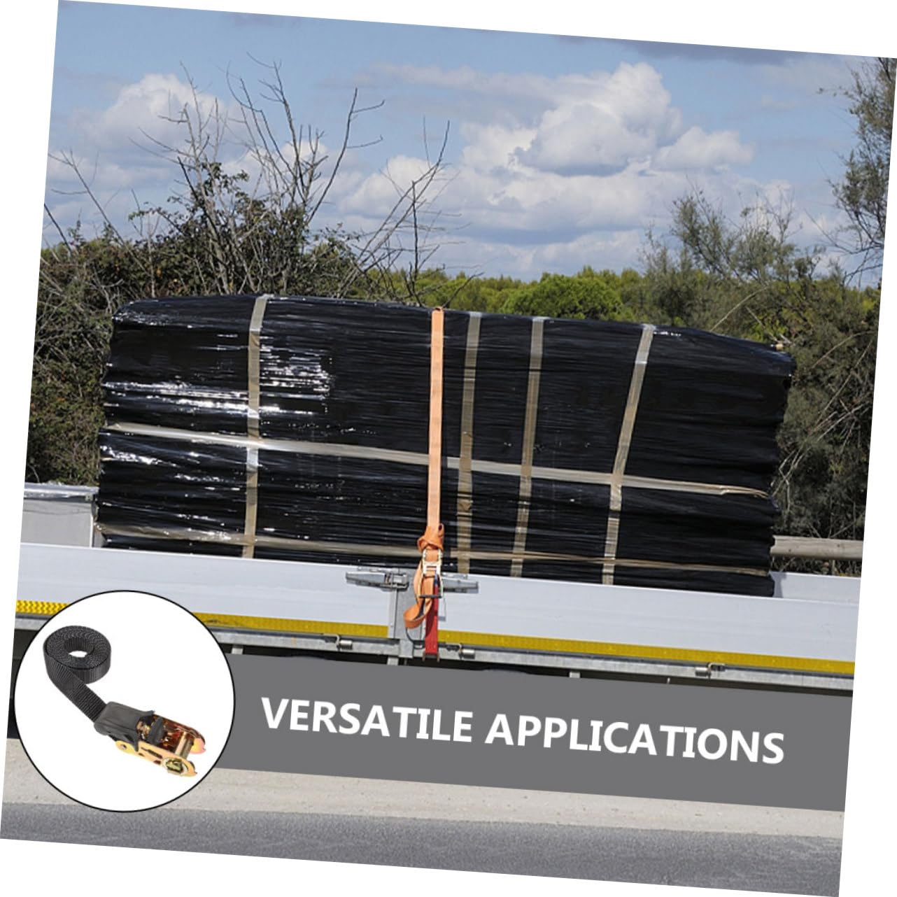 TOPBATHY 3pièces Sangles à Cliquet Épaissies pour Camion Et Sangles Arrimage à Tension Réglable De Chargement Robustes pour Déménagement Et Usage Domestique