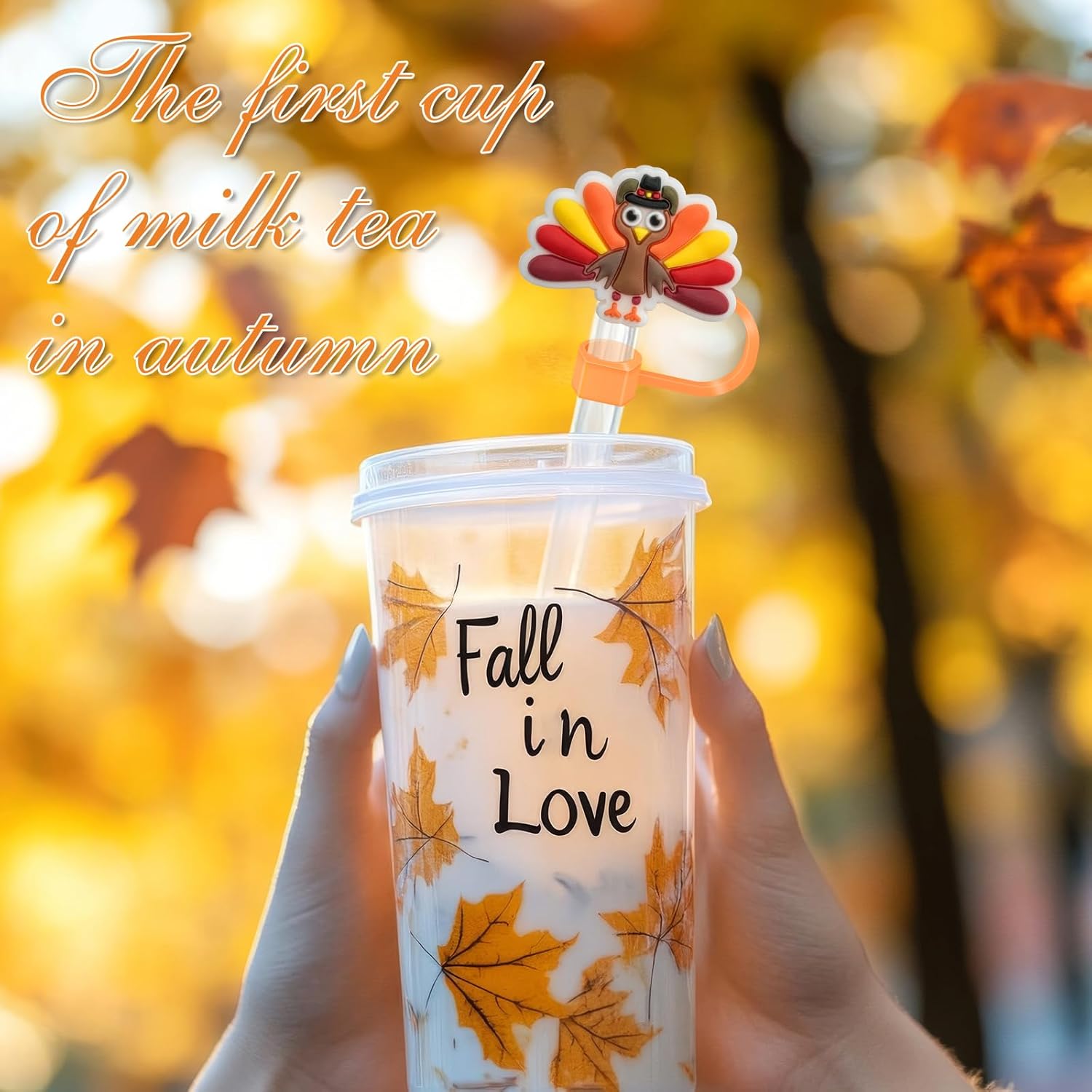 Stanley 4 Pack Thanksgiving Straw Covers - Silicone Fall Straw Toppers for 30&40 Oz Water Bottle - Turkey, Thanksgiving Gifts - Image 7