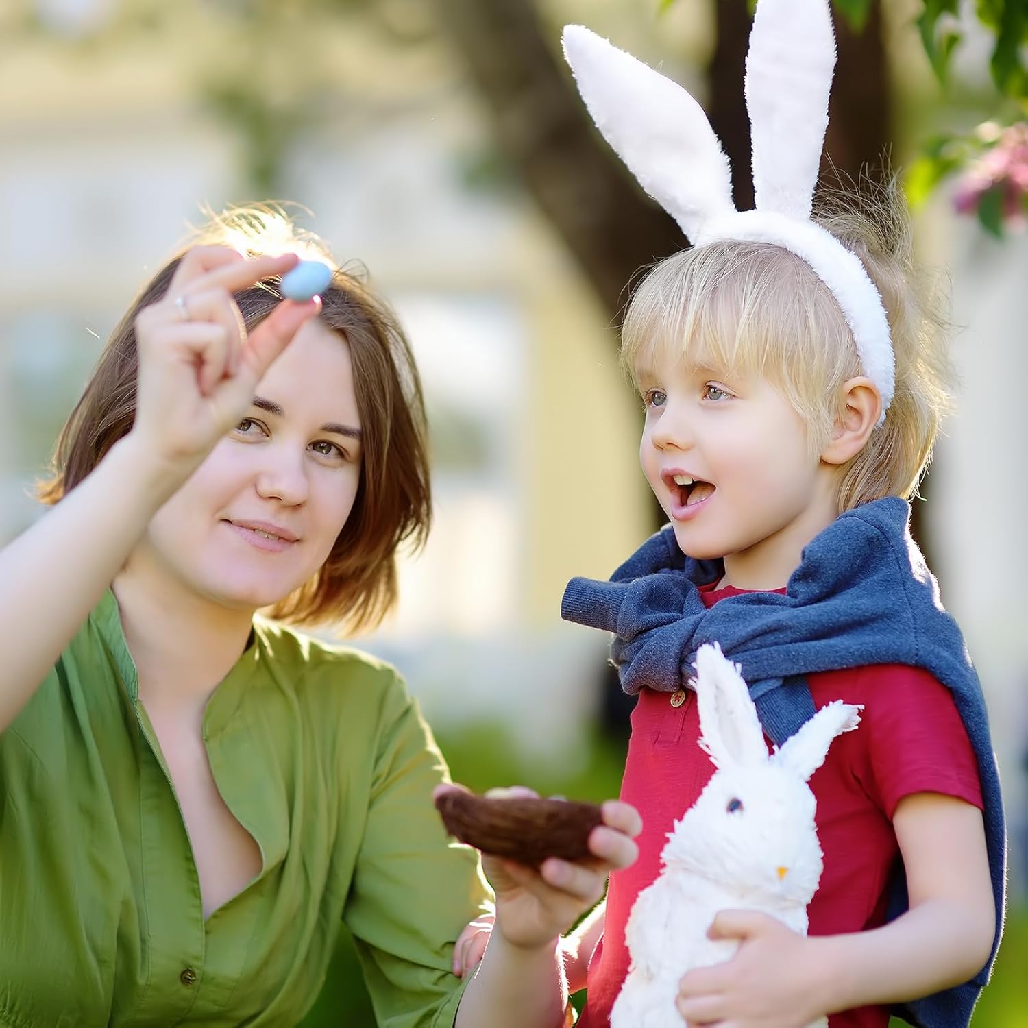 3-Piece Bunny Ears and Tail Costume Accessory Set – Includes White Fluffy Bunny Ears Headband, Tail, and Bow Tie for Easter, Halloween, Dress-Up Parties, Cosplay, and Animal-Themed Events - Image 6